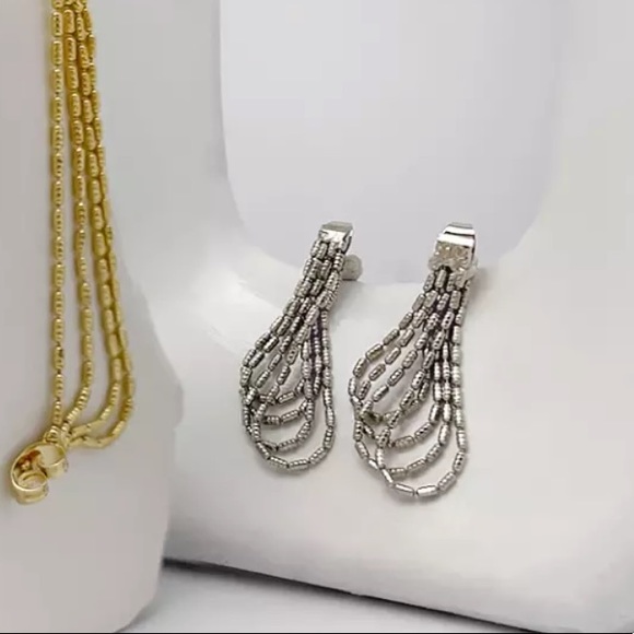 GP Tassel Chain Drop Earrings - Picture 4 of 5